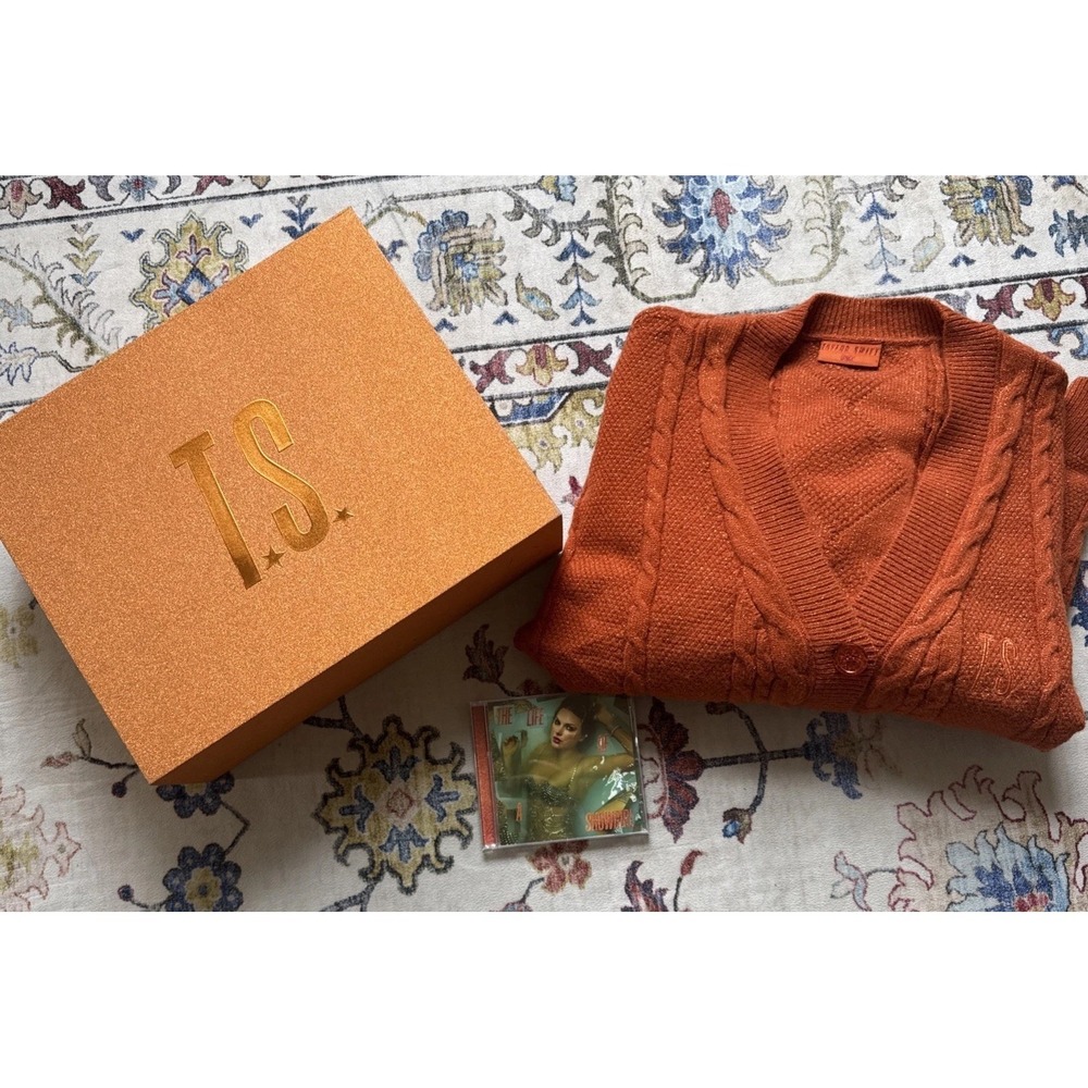 Taylor Swift Life of a Showgirl Orange M/L Cardigan & CD Glitter Box Set